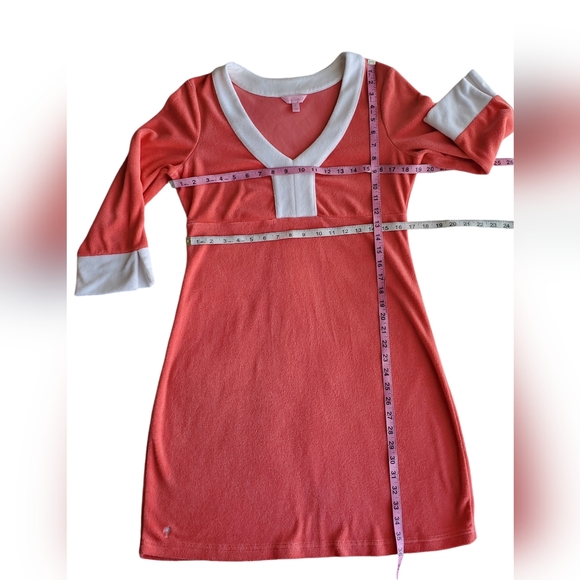 RARE Lilly Pulitzer Terrycloth Dress Medium Swim Coverup Tangerine White‎ Beach - Picture 9 of 12
